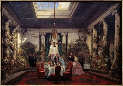 Breakfast at the Princess Mathilde Letizia Bonaparte, Rue de Courcelles in Paris by Charles Giraud