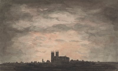 A Large Church (Westminster Abbey) at Sunset by Charles Gore