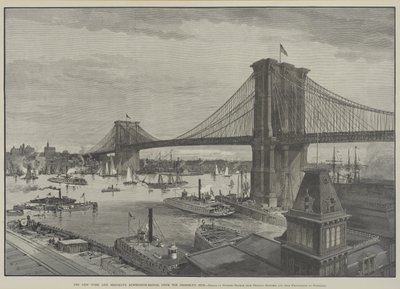 The New York and Brooklyn Suspension Bridge from the Brooklyn Side, late 1800s by Charles Graham