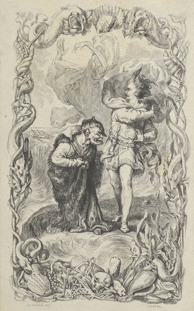 Illustration to the Tempest: Caliban, Ferdinand and Ariel, 1836 by Charles Gray