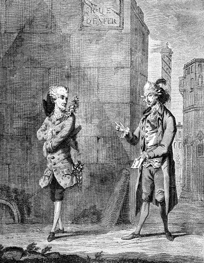 A French Petit Maitre and his Valet by Charles Grignion