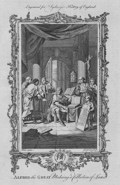 Alfred the Great making a collection of Laws by Charles Grignion