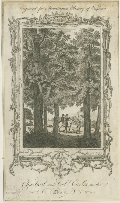 Boscobel - The Royal Oak (engraving) by Charles Grignion