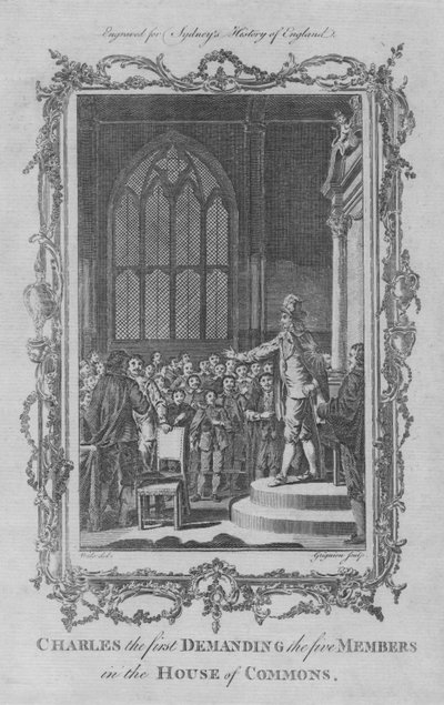 Charles I Demanding the Five Members in the House of Commons by Charles Grignion