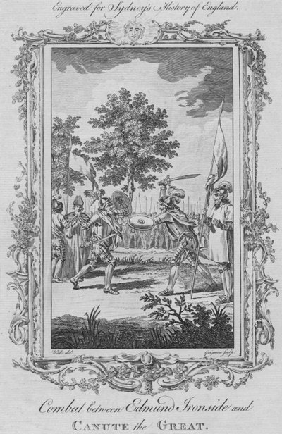 Combat between Edmund Ironside and Canute the Great by Charles Grignion