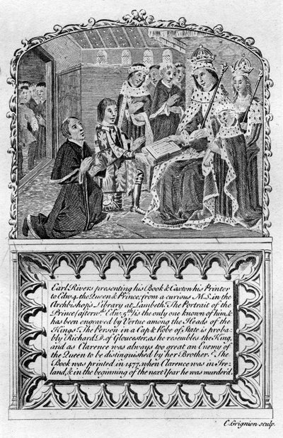 Earl Rivers Presents His Book to King Edward IV by Charles Grignion