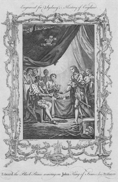 Edward the Black Prince Waiting on John King of France His Prisoner, 1773 by Charles Grignion