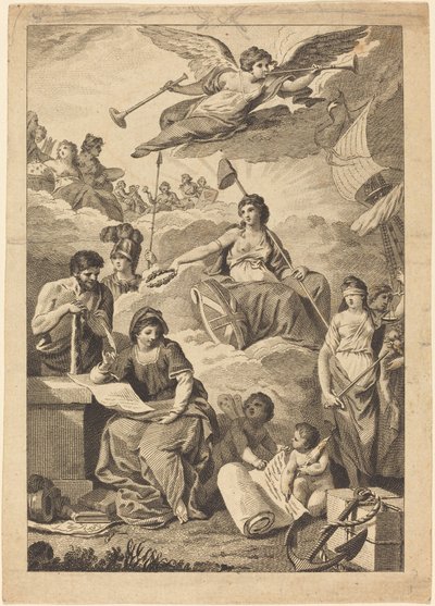 Britannia Crowning History by Charles Grignion, after Conrad Martin Metz