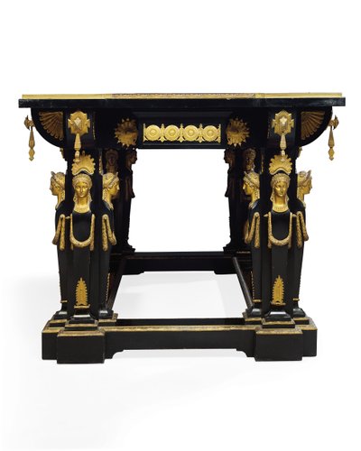 Napoleon III table, designed by Jean Brandely, marquetry by E. Varlot, Paris, c.1850-75 by Charles Guillaume Diehl