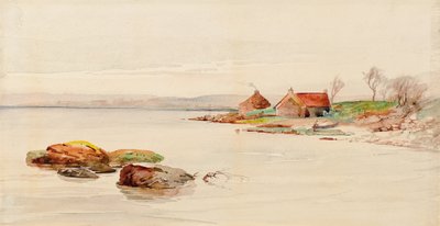Coast Scene with Cottages by Charles Gustav Louis Phillips