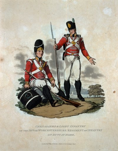 Grenadiers and Light Infantry of the 29th or, Worcestershire Regiment of Infantry on Duty at Home, from 
