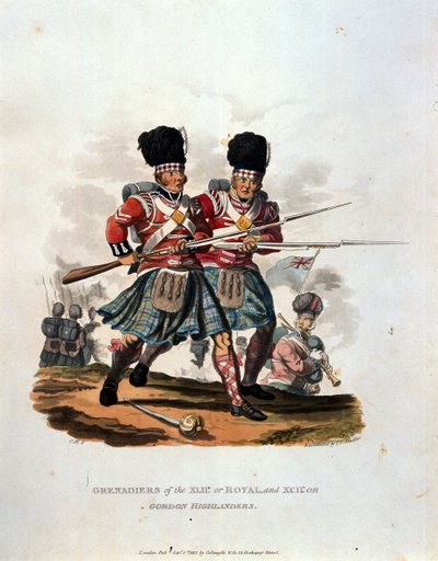 Grenadiers of the 42nd (or Royal) and 141st or, Gordon Highlanders, from 