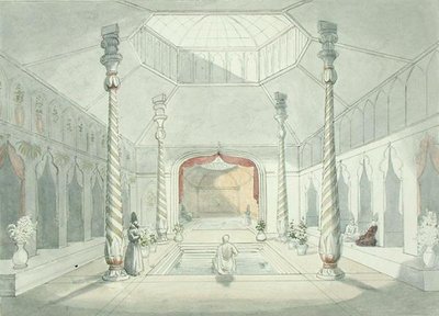 Interior of a Persian bath at Kermanshah by Charles Hamilton Smith