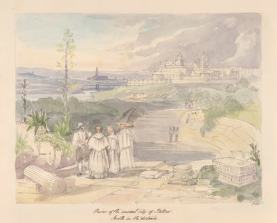 Ruins of the Ancient City of Italica, Seville in the Distance by Charles Hamilton Smith