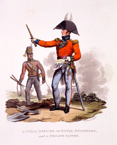 Uniform of a Field Officer of the Royal Engineers and a Private Sapper, from 