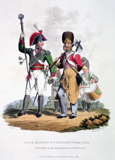 Uniforms of a Drum Major of a Regiment of the Line - Pioneer of the Grenadier Company, from 