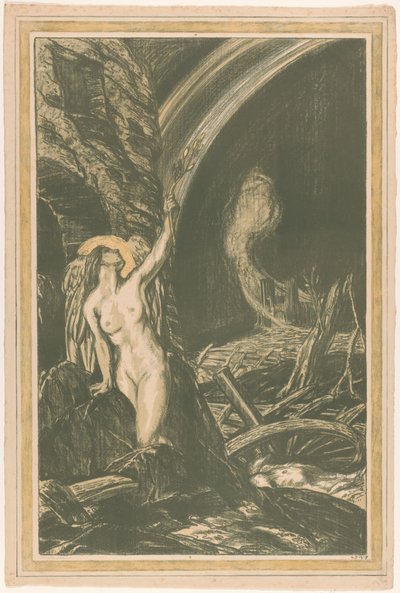 Allegory of the Rebirth of Art after World War I by Charles Haslewood Shannon (signed by artist)