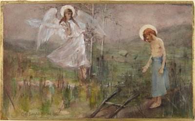 Angel appearing to saint by Charles Haslewood Shannon