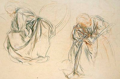 Studies of a Seated Woman Reading by Charles Haslewood Shannon