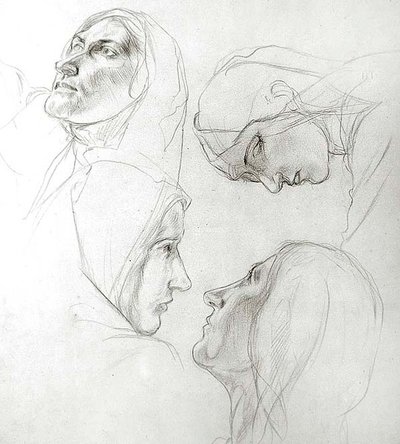Study for the Wise and Foolish Virgins by Charles Haslewood Shannon
