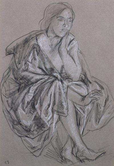 Study of a seated woman, Seated Woman Draped by Charles Haslewood Shannon