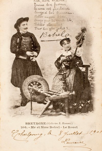 Old postcard, Le Rouet, Brittany, France by Augustus Kollner