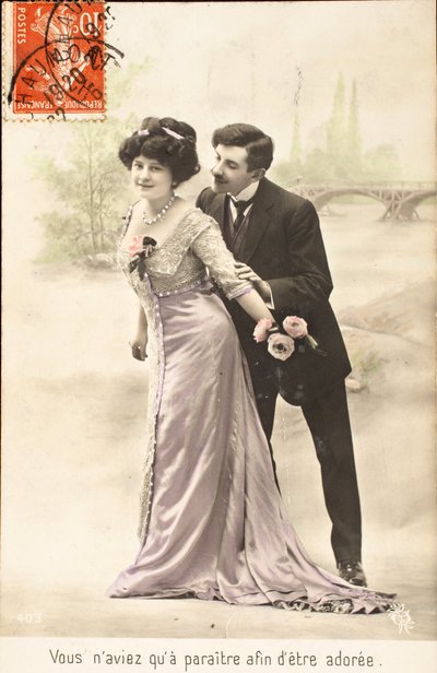 Old postcard, Love, Seduction, You only had to appear in order to be loved by Augustus Kollner