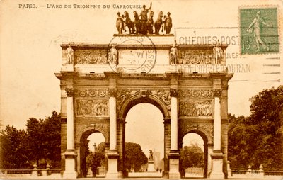 Postcard/Arc de Triomphe du Carrousel/Paris/Seine/Ile de France/France by Augustus Kollner