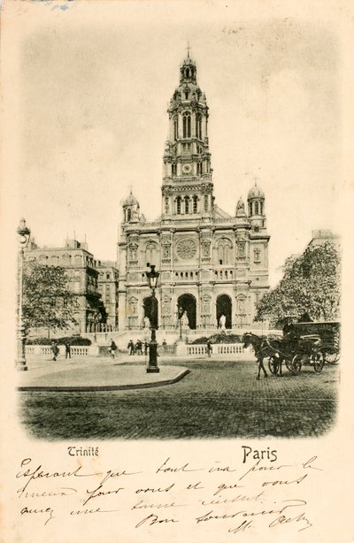 Postcard/Church of the Holy Trinity/Paris/Seine/Ile de France/France by Augustus Kollner