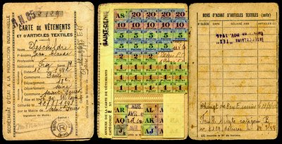 Rationing Card, Clothing Card, Secretariat for Industrial Production, Second World War 1941 by Augustus Kollner