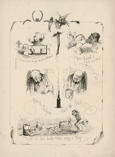 Page from Proverbs with Pictures by Charles H Bennett by Charles Henry (after) Bennett