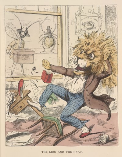 The lion and the Gnat, illustration from 