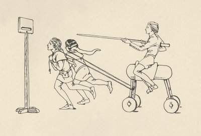 Boys Playing at Riding at the Quintain, Romance of Alexander, c. 1340 by Charles Henry Bourne Quennell
