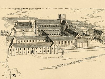 Exterior of Benedictine Monastery, 1931 by Charles Henry Bourne Quennell