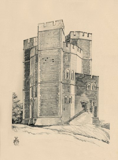 Exterior of Orford Castle, Suffolk (Battlements restored) by Charles Henry Bourne Quennell