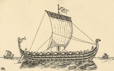 The Norman Ship Based on the Bayeux Tapestry by Charles Henry Bourne Quennell