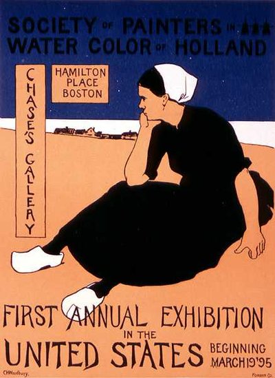 Reproduction of a poster advertising the first annual exhibition in the United States of the 