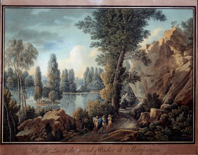 The Great Rock and the Lake of Mortefontaine Park by Charles Hippolyte Cassas