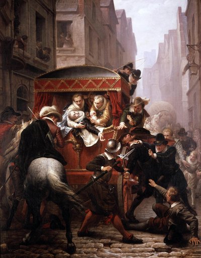 Murder of French King Henri IV by Ravaillac in 1610 in Paris by Charles Housez