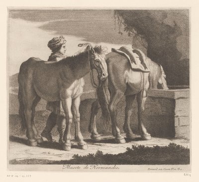 Drinking Horses by Charles II Errard (attributed to)
