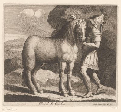 Soldier Saddling a Horse by Charles II Errard (attributed to)