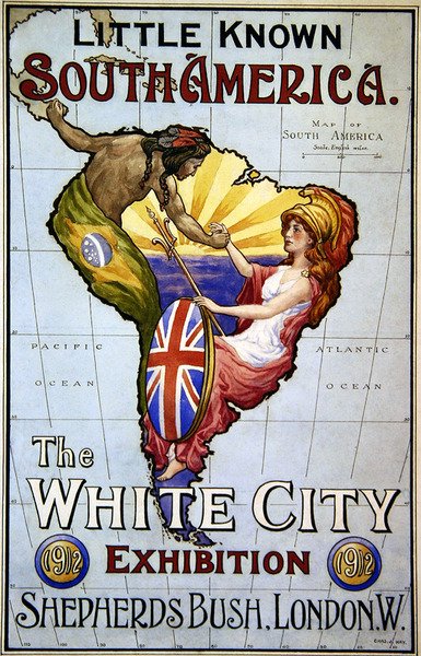 Poster for the Little Known South America- The White City Exhibition by Charles J. Hay