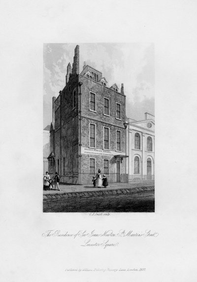 The Residence of Sir Isaac Newton, St Martins Street, Leicester Square, 1840 by Charles J. Smith