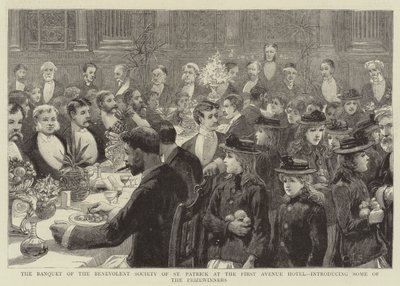 The Banquet of the Benevolent Society of St Patrick at the First Avenue Hotel, introducing some of the Prizewinners by Charles J. Staniland
