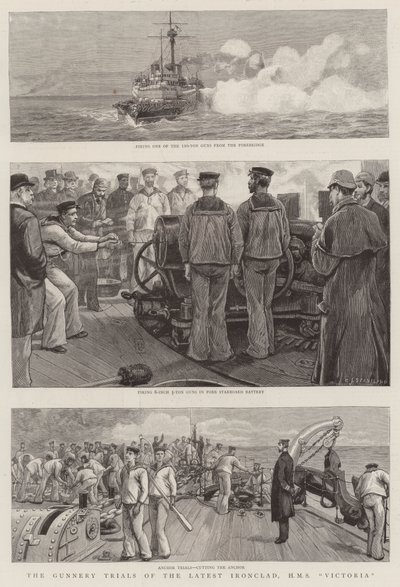 The Gunnery Trials of the Latest Ironclad, HMS Victoria by Charles J. Staniland