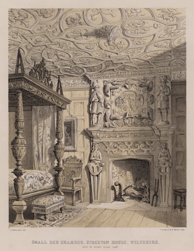Small Bed Chamber, Stockton House, Wiltshire, Seat of Henry Biggs by Charles James Richardson