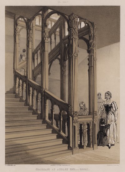 Staircase at Audley End, Essex by Charles James Richardson