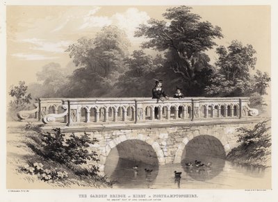 The Garden Bridge at Kirby in Northamptonshire, the Ancient Seat of Lord Chancellor Hatton by Charles James Richardson
