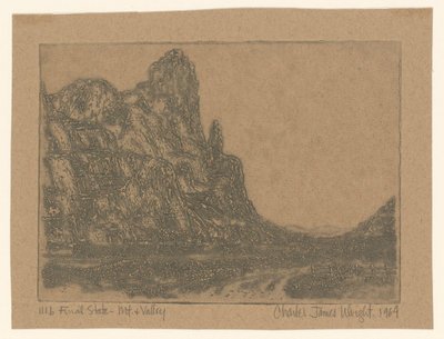Landscape with Steep Rock by Charles James Wright (signed by artist)