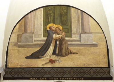 Kiss of St. Francis and St. Dominic by Charles Jean Baptiste Besson